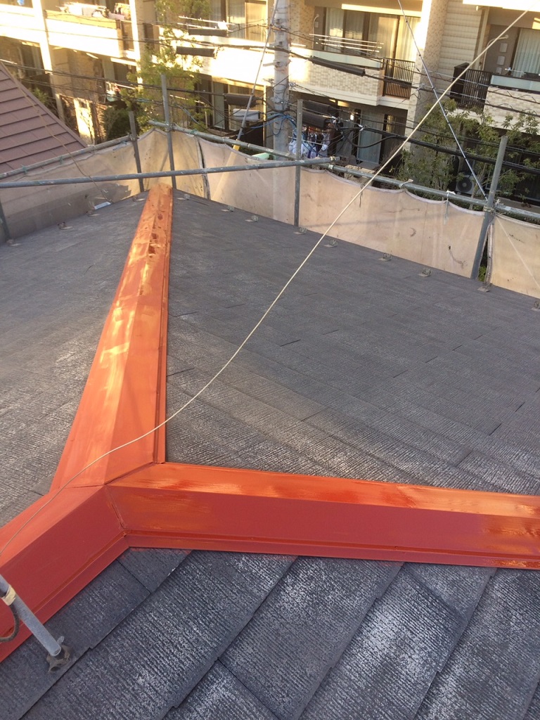 施工中の屋根