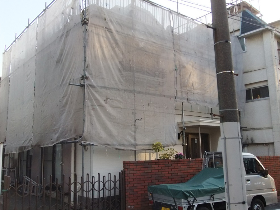 施工中の外観