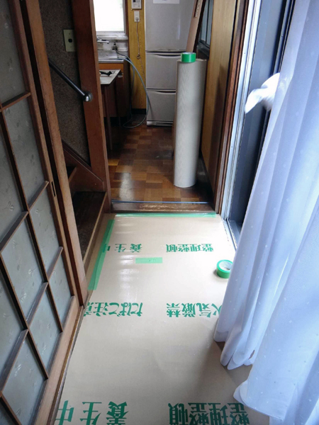 搬入路の養生