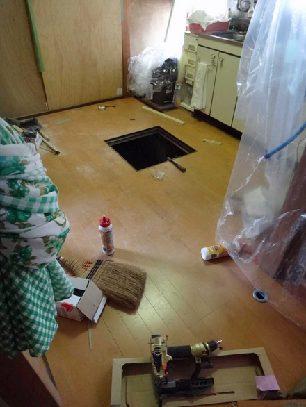 キッチンフローリングの張替え