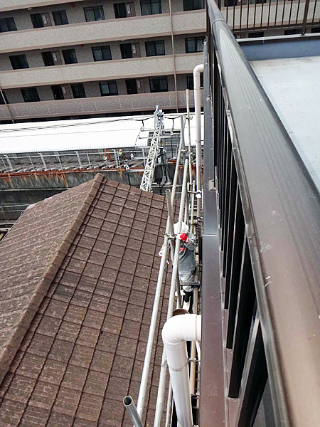 鉄骨3階建て住宅 既存 足場 設置前