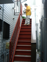 和風住宅 自然素材 住宅の鳥海工務店:田川邸錆止め本塗装作業中