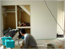 和風住宅 自然素材 住宅の鳥海工務店・倉庫兼アパート:クロス工事