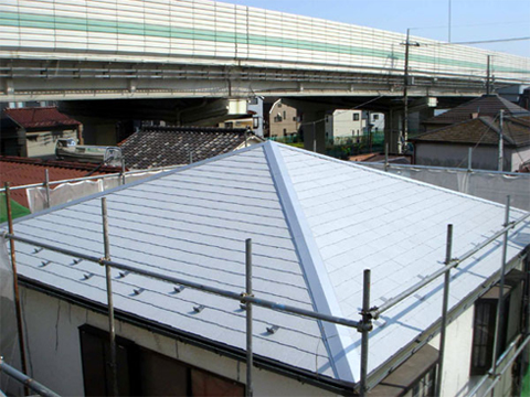 和風住宅 自然素材 住宅の鳥海工務店・２階建て住宅：大田区S様邸屋根リフォーム完了