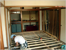 和風住宅 自然素材住宅の鳥海工務店：大田区Ｔ様邸和室リフォーム・根太取り付け