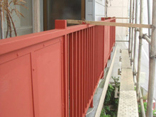 外装リフォーム:東京都大田区蒲田T様邸・2Fベランダ・手すり錆止め塗装