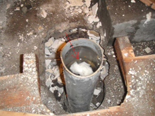 つまってしまった配管