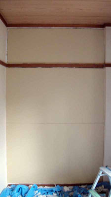 防音リフォーム中　プラスターボード