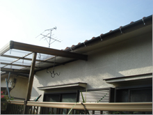 和風住宅 自然素材 住宅の鳥海工務店・2階建て住宅:大田区S様邸 ベランダ屋根の張替え完了