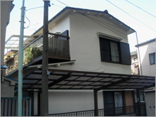 和風住宅 自然素材 住宅の鳥海工務店・2階建て住宅:大田区S様邸 外壁リフォーム後足場の撤去2